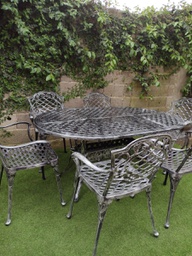 [04431011] JUEGO JARDIN CHATEAUX X 6 SILLONES NEGRO PELTRE