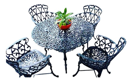 [04431013] JUEGO JARDIN BOSTON X 4 SILLONES NEGRO