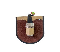 [11153078] JUEGO ASADO SIMIL CUERO C/CIERRE Y VASO CABURE 509