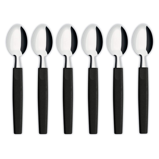 [11153192] SET X6 CUCHARITAS SIMONAGGIO 9811/6 MANGO PLASTICO NEGRO
