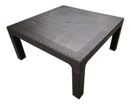 [14797873] MESA PLASTICA QUALITY RATAN ALEJITO 70x70 17294  NEGRA