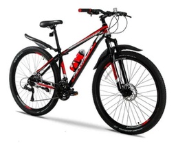 [23010081] BICICLETA ARMOR MTB 29 21 V ALUM C/SUSP T-M NEG/ROJ 100