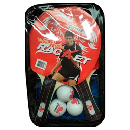 [21111027] PALETA PING PONG SET ART 9302 2 PAL+3 PEL+ RED