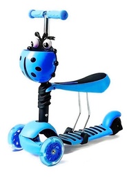 [34440536] MONOPATIN ANDADOR POPPI YX-S49 2 EN 1 - 3 RUEDAS AZUL