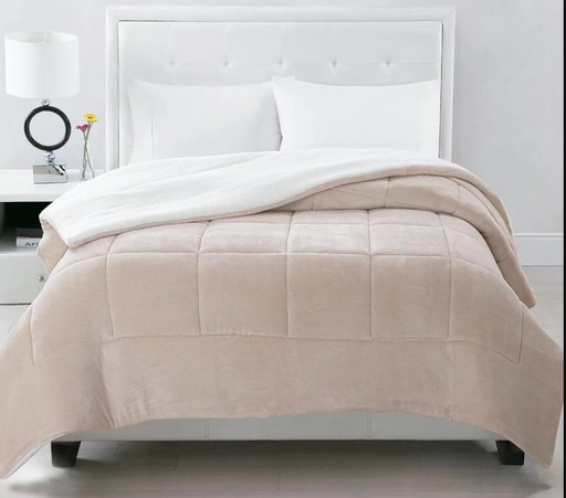 [12141560] ACOLCHADO LUXURY FLANNEL SOFT SHERPA KING 280X230 NATURAL 892