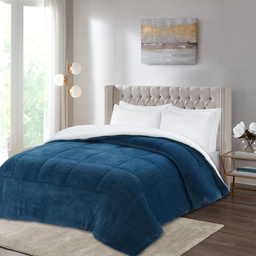 [12141580] EDREDON FLANNEL LISO 220X240CM PETROLEO 86102