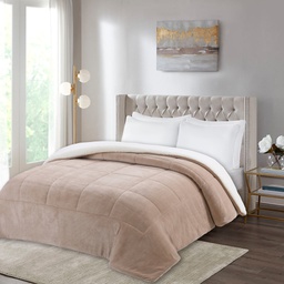 [12141582] EDREDON FLANNEL LISO 220X240CM BEIGE 86102