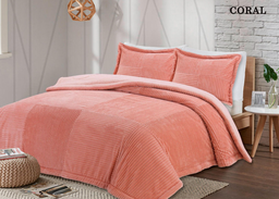 [12141589] EDREDON PREMIUM PATCHWORK 260X280CM CORAL 86805