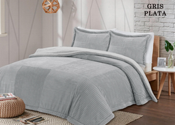 [12141590] EDREDON PREMIUM PATCHWORK 260X280CM GRIS PLATA 86805