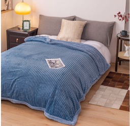 [12291020] FRAZADA LAS CALAS CORDEROY RAYADO AZUL QUEEN FRAZCORDEQUEE