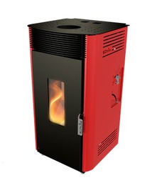 [53247008] ESTUFA PELLET -ARGENTUM- Rojo Texturizado