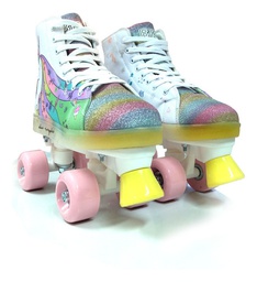 [34447115] PATIN UNICORN POWER LENGUETA GLITTER CORDONES BLANCOS LUCES LED USB RL 400B