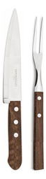 [11153203] JUEGO TENEDOR TRINCHANTE Y CUCHILLA SIMONAGGIO 3501729033400 7&quot; MADERA