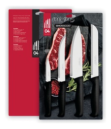 [11153205] SET DE CUCHILLAS COOK TOOLS SIMONAGGIO 0021749065002 MANGO NEGRO