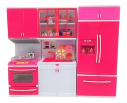 [34447129] SET DE COCINA MEDIANA POPPI 7135 FUCSIA
