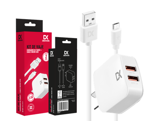 [04827003] CARGADOR + CABLE MICRO USB DEKKIN ACC-KI-041