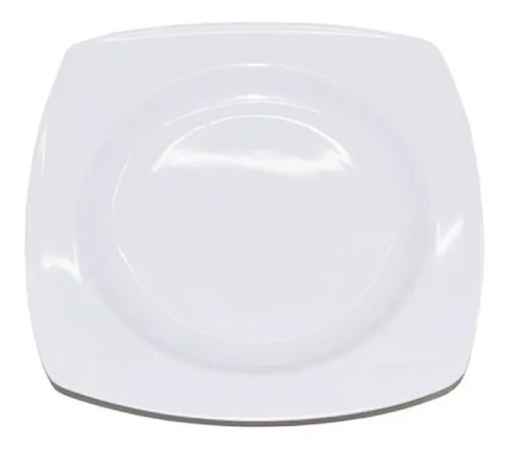 [11701019] PLATO MELAMINA CUADRADO BLANCO HONDO/PLAYO 300