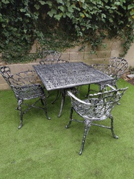 [16521030] JUEGO JARDIN BOSTON CUADRADA X 4 SILLONES NEGRO