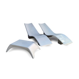 [16749007] JUEGO 2 REPOSERAS Y MESITA FIBRA BLANCA