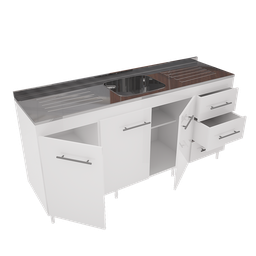 [14077013] BAJO MESADA ORLANDI C.O. 1,60 BLANCO C/ ESTANTE COD 3000