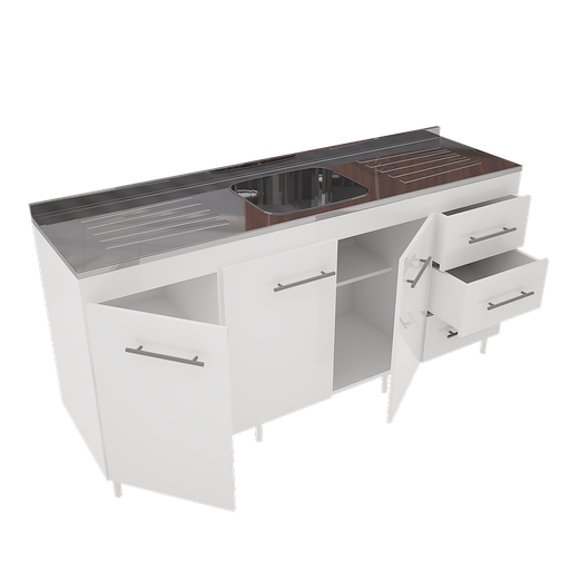 [14077013] BAJO MESADA ORLANDI C.O. 1,60 BLANCO C/ ESTANTE COD 3000