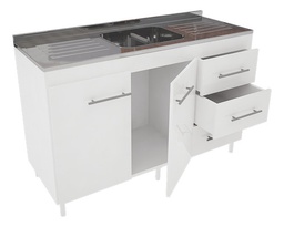 [14077015] BAJO MESADA ORLANDI C.O. 1,20 C/ESTANTE BLANCO COD 3028