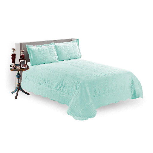 [12141054] CUBRECAMA AMARELO QUILT LISO KING TURQUESA 13045