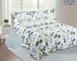 [12141055] CUBRECAMA AMARELO QUILT MICR 22,30 x 2,50 MTS FLORES VERDES 13025