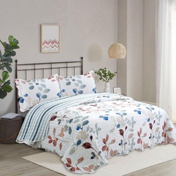 [12141056] CUBRECAMA AMARELO QUILT MICR 22,30 x 2,50 MTS FLORES AZUL Y ROJA 13025