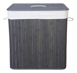 [33511135] CESTO DOBLE PLEGABLE BAMBU VONNE ORG117 RECTANGULAR GRIS