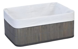[33511136] CESTO PLAGABLE BAMBU VONNE ORG119 33CM X 23CM X 14CM GRIS
