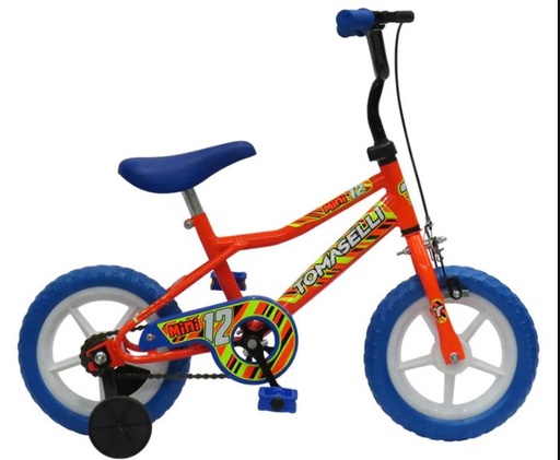 [23541123] BICICLETA TOMASELLI MINI R12 RUEDA MACIZA NARANJA