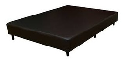 [13140012] SOMMIER MADERO 1,40X1,90MTS ECO CUERO NEGRO