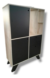 [14761004] MUEBLE CAON AUXILIAR ALBA NEGRO 1280