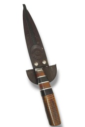 [11153087] CUCHILLO MANGO MADERA GALLONEADO ESPIRALADO HOJA 14CM MORTAL