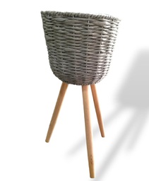 [11076020] CANASTO MACETERO GRANDE GRIS