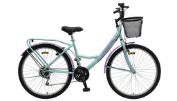 [23541311] BICICLETA TOMASELLI LADY FULL 21 VEL ROD 26 VERDE AGUA/VIOLETA