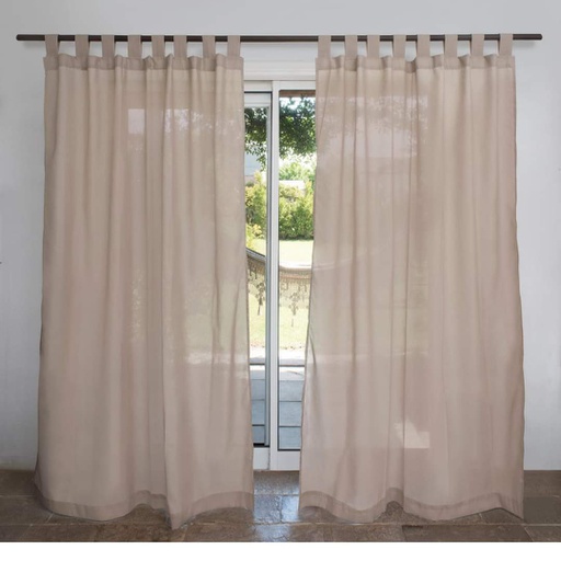 [12142056] CORTINAS FANTASIA TROPICAL LISA SIN BOTON C/PRESILLAS BEIGE 228222