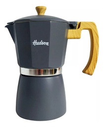 [11073004] CAFETERA HUDSON M023 ITALIANA DE ALUMINIO ESMALTADO GRIS 9 TAZAS