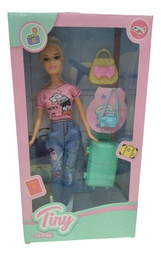 [34448139] MUÑECA TINY VIAJERA 53468 REMERA ROSA