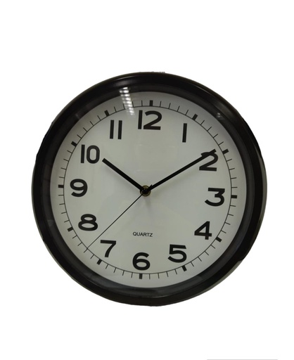 [32750012] RELOJ DE PARED 30 CM DIAM NEGRO