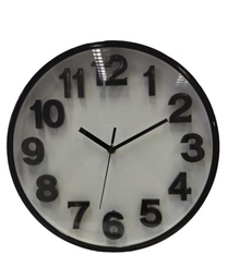 [32750013] RELOJ DE PARED 30 CM DIAM NEGRO