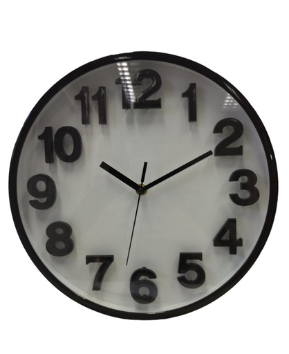 [32750013] RELOJ DE PARED 30 CM DIAM NEGRO