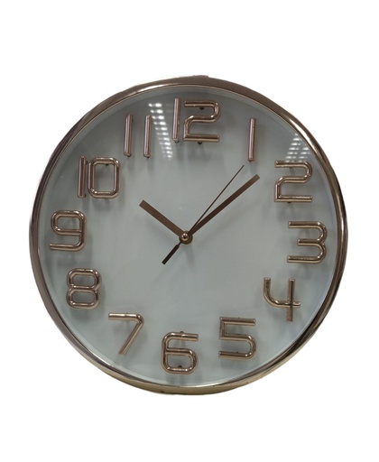 [32750014] RELOJ DE PARED 30 CM DIAM CHAMPAGNE