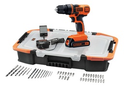 [03034047] TALADRO ATORNILLADOR B&amp;D 20 V C/MALETA 650 RPM LD120KA