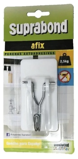 [03076051] GANCHO METALICO AUTOADHESIVO MULTIUSO BLANCO AFX PGM 1