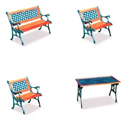 [16521043] COMBO MESA Y BANCOS MUEBLES LOBOS ESTERILLA
