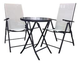 [16521045C6] SET CUNEO AVELINO FR-ITS034 2 SILLONES BL + 1 MESA REDONDA C/BASE VIDRIO CUOTAS MeLi