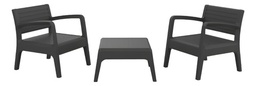 [16521040C6] SET MUEBLE MIAMI TETE SHAF BER55450 GRAFITO (2 SILLAS + 1 MESA) CUOTAS MELI