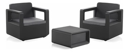 [16521047] SET MUEBLE VENUS TETE A TETE SHAF BER55452 GRAFITO (2 SILLAS + 1 MESA)